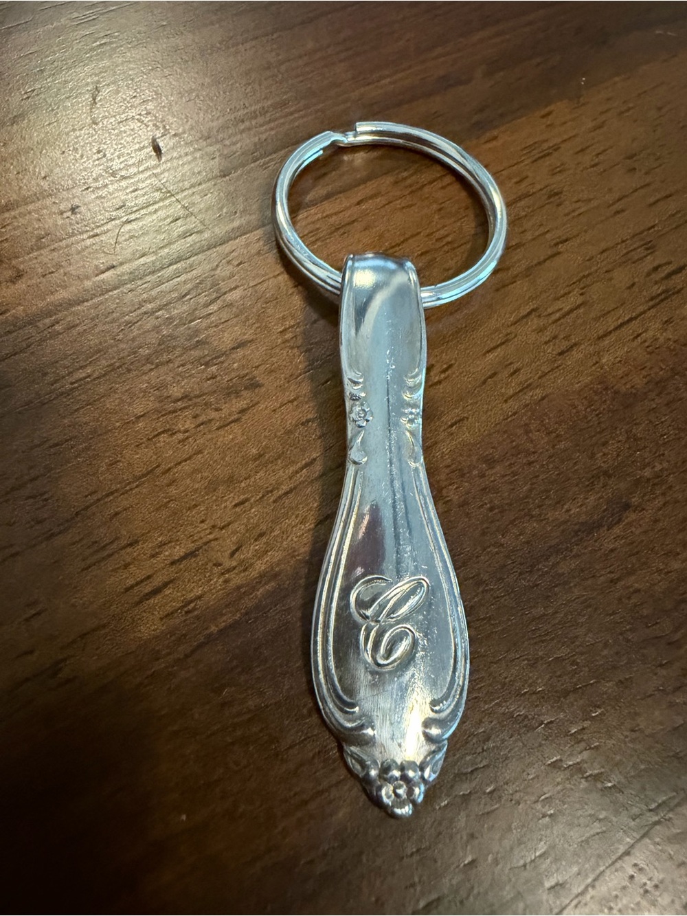 Stainless C Engraved Spoon Keychain (Rust on Back)